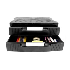 Base para monitor con 2 cajones plástico