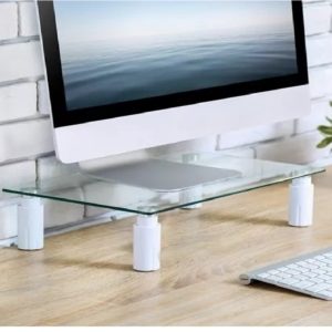 Base Mesa De 2 Niveles: Portátil, Pc, Monitor, vidrio sm-vidry
